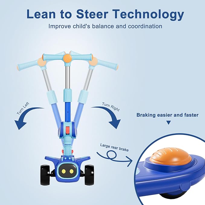 Unbreakable & Never Fall Down 2-in-1 Scooters Kids 3 Wheel Kick Scooter for Boys Girls Ages 3-8, Adjustable Height & Seat, Widened Non-Slip Deck, More Safer for Beginner Toddlers