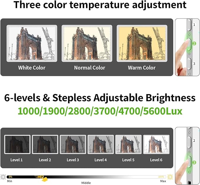 Zocelight Rechargeable A3 Tracing Light Box with Padded Case,Diamond Art Light Board with 4 Magnets,Wireless Light Pad for Diamond Painting,Ultra Bright Light Table for Drawing, Sketching(White)