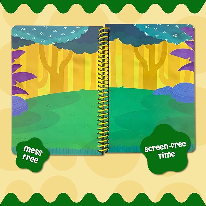 Stick4Ever Jelly Sticker Book - for Kids - Waterproof, Easy to Clean Jelly Stickers - Busy Book for Toddlers with 50 Pcs of Jelly Stickers (Dinosaurs)