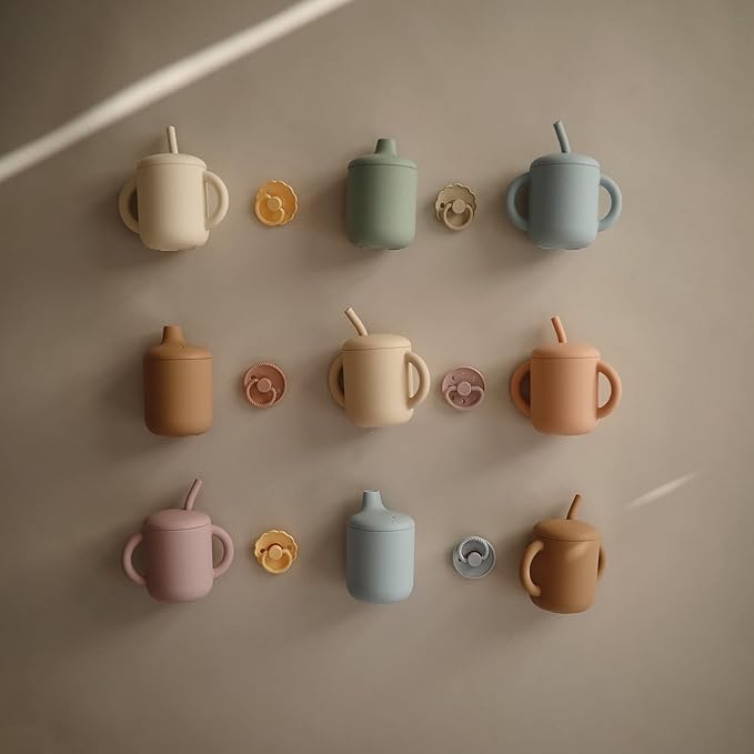 mushie 100% Silicone Baby Sippy Cup | 6 Months+ (Tradewinds)