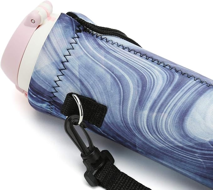 RICHEN Neoprene Water Bottle Carrier Bag with Adjustable Shoulder Strap,Insulated Water Bottle Cover for Stainless Steel/Glass/Plastic Bottles