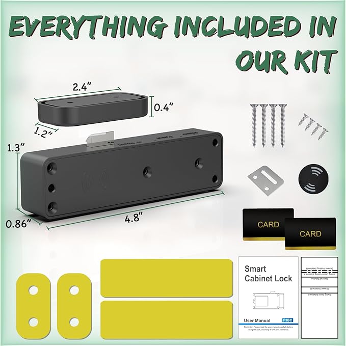 Smart RFID Cabinet Lock, Hidden Digital Electronic Bluetooth RFID Cabinet Drawer Lock for Adults Baby Proofing Teens Liquor Cupboard File