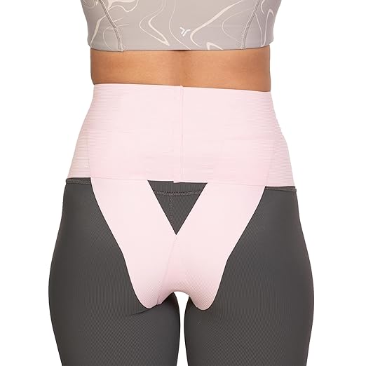 Patented Women’s Pelvic Floor Orthotic Support Belt ― Uterus Pain Relief Girdle for Dropped Bladder, Vulvar Varicosities, Postpartum Recovery, SPD | High Waist - Pink (M)