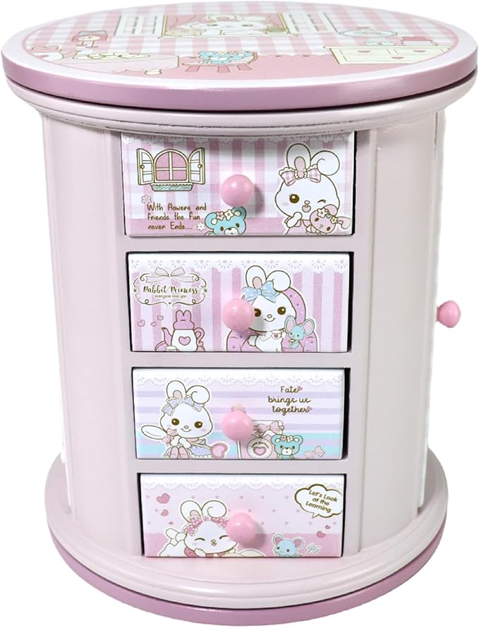 Pink Cute Bunny Jewelry Box for Girls & Kids - Organizer Gift