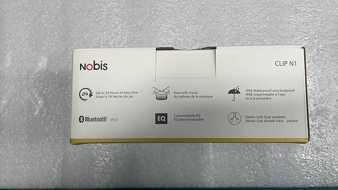 NOBIS Clip N1 Portable Bluetooth Speaker with App, Beat Mode, Up to 24H Playtime, IP68 Waterproof, BT 5.3, HD Sound, Stereo Pairing, Custom EQ, Perfect for Outdoor, Home and Adventure (Pink)