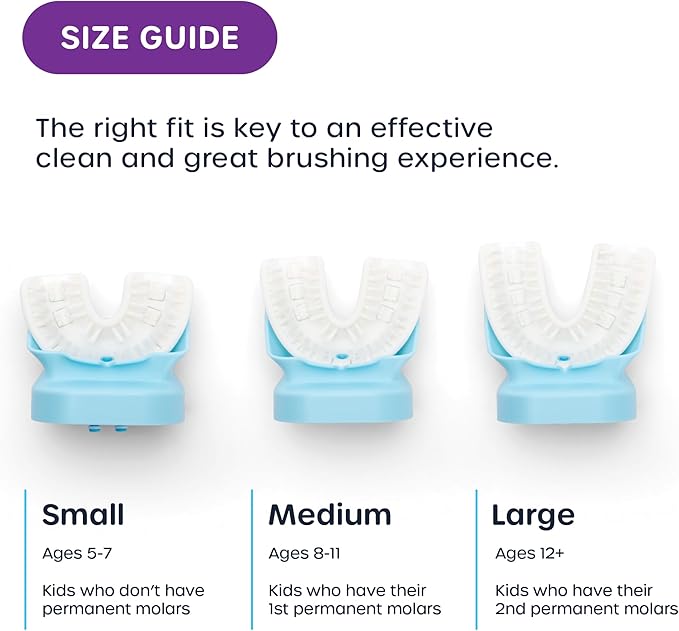 Willo Fully Automatic Kids U-Shaped Electric Toothbrush - 2 Brushing Timers, Deep-Cleans, Consistent Results, Eliminates Brushing Mistakes - Berry Splash (Medium - Kids Ages 8-11 Years)