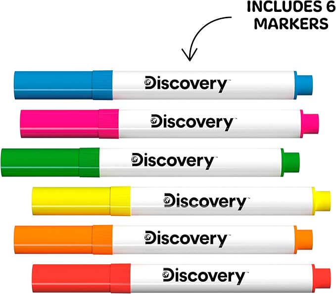 Discovery™ Doodle Projector Light Art Station – Includes 6 Dry-Erase Markers, 10 Reusable Drawing Discs, Project Drawings on Walls & Ceilings| Arts & Crafts Kit for Kids| Tracing Pad Coloring Toy Gift