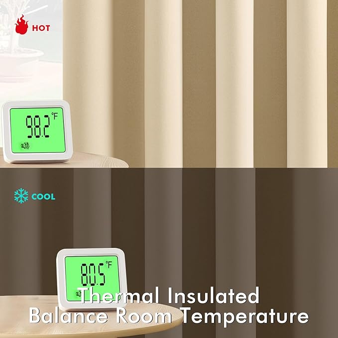 MIULEE Short Curtains for Windows - Cream Beige Blackout Half Window Curtains Thermal Insulated Privacy Drapes for Kitchen Bedroom Bathroom Grommet Top Small Basement Tiers W40 x L36 Inch 2 Panels