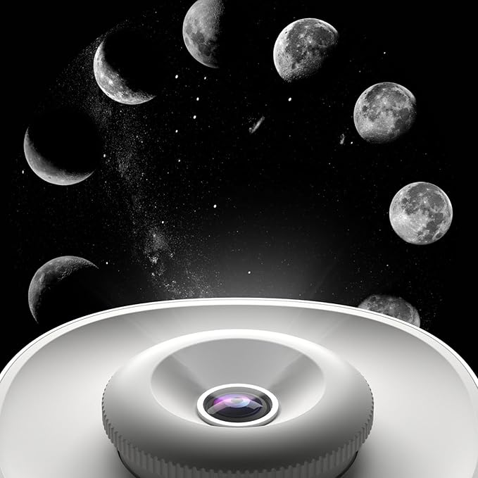 Orzorz Slide Discs Star Projector Galaxy Light Home Planetarium Projector (Work Star Projector) (Moon Phase)