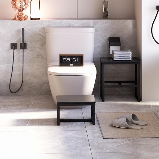 Step Stool for Adults,Holds up to 500Lb,3 in1 Heavy Duty Sturdy Two Step Stool for Kichen/Bathroom/High beds, Wooden&Metal Frame, Non-Slip Pads