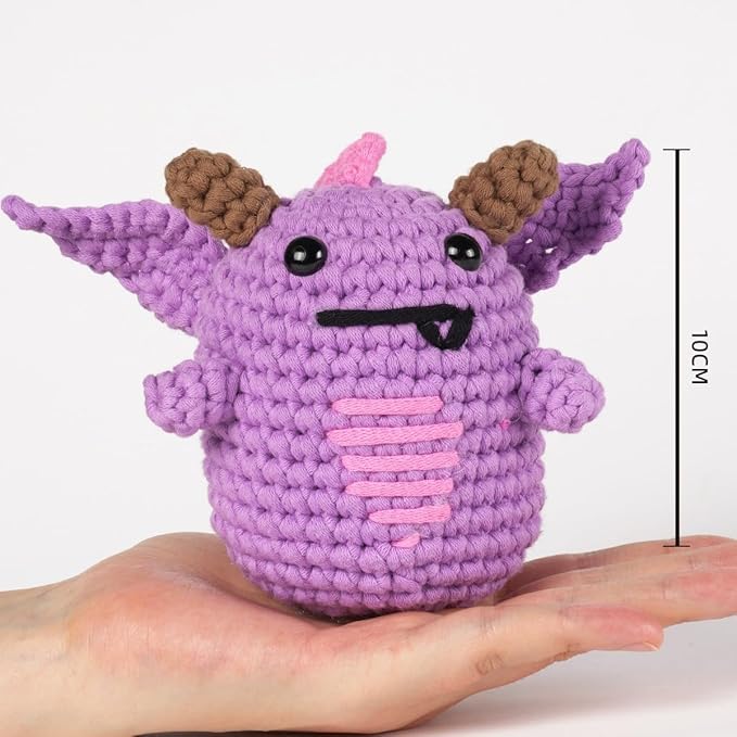 Utook Halloween Crochet Kit for Beginners，Crochet Starter Kits,Crochet Kits for Beginners Adults and Children, with Instructional Videos and Paper Tutorials, Holiday Gifts (Little Devil)