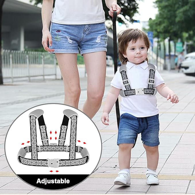 Accmor Toddler Harness Leash, Reflective Kid Harness with Anti Lost Wrist Link, Child Walking Harness Kids Leash Wristband Belt with Lock for Baby Boys Girls to Outdoor Travel
