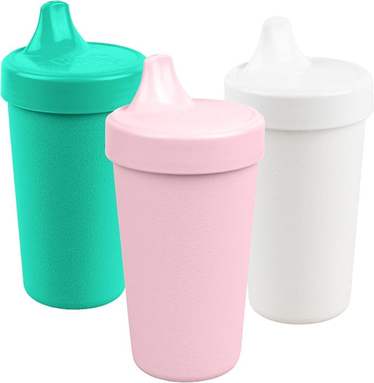 Re-Play Sippy Cups for Toddlers - 10 Oz. Reusable Spill Proof Cups for Kids, Dishwasher/Microwave Safe - Made in USA - Set of 3-3.13" x 6.25" - Fresh