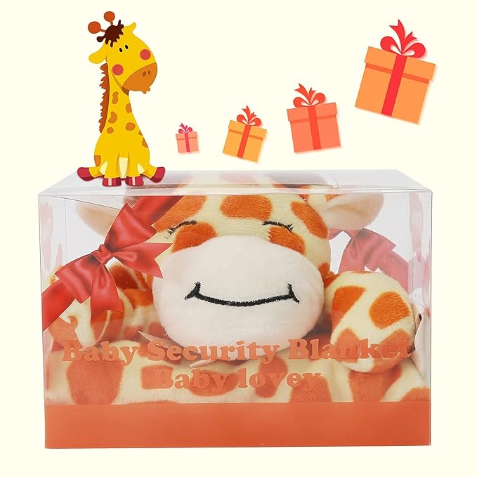 Pro Goleem Giraffe Loveys for Babies Soft Security Blanket Snuggle Toy Stuffed Animal Blanket Unisex Baby Lovie Baby Gifts for Infant and Toddler 16 Inch