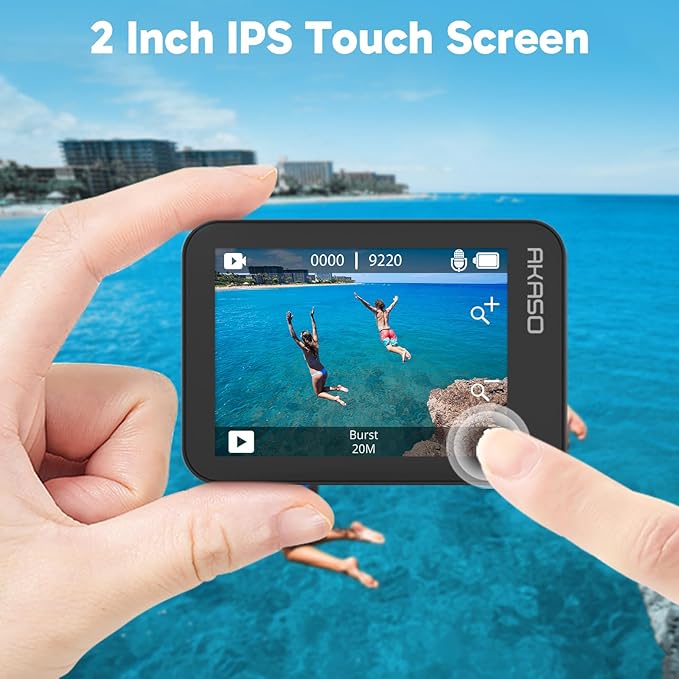 AKASO V50X Native 4K30fps WiFi Action Camera with EIS Touch Screen 4X Zoom 131 feet Waterproof Camera Support External Mic Remote Control with Helmet Accessories (with 128GB MicroSD Card)