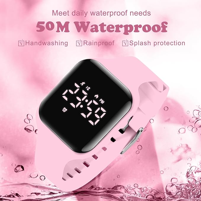 Kids Watches for Girls Boys Digital Sport Watch with Step Counter Pedometer Vibration Alarm Clock, No App Waterproof Fitness Tracker Kids Watch Boys Girls Teens Students Ages 5-16