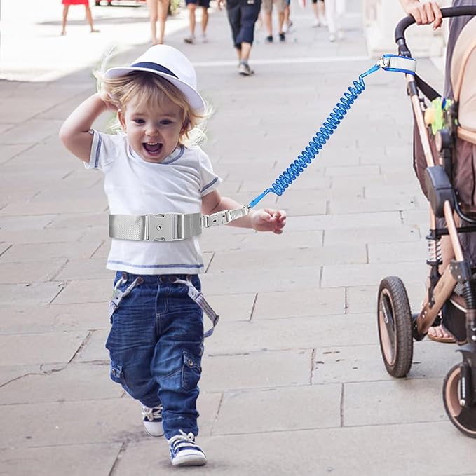 Accmor Toddler Leash with Reflective Baby Anti Lost Wrist Link, 2 in 1 Kids Walking Harnesses Belt Leashes with Key Lock for Boys Age 1-4, Keep Child Close Wristband Rope Tether for Outdoor Travel