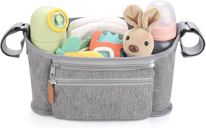 Accmor Universal Stroller Organizer with Detachable Phone Bag, Stroller Bag Caddy Organizer Stroller Accessories for Uppababy, Baby Jogger, Nuna, Doona, Britax Strollers