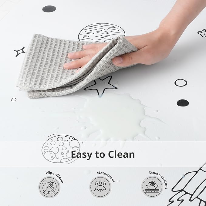 Baby Play Mat, 72x48-Inch Baby Foam Play Mat,6-Piece Interlocking Foam Floor Tiles for Toddlers, Floor Mats for Kids,Baby Foam Play Mat for Babies & Toddlers, Waterproof,Crawling Mat(Space)