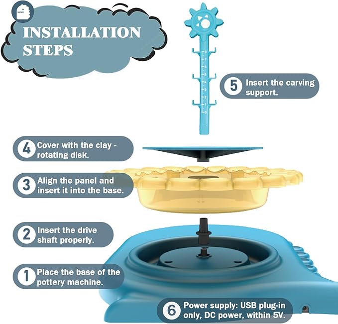 HTUONIAO Dinosaur Pottery Wheel Kit for Kids Ages 6-12 with 3 Air Dry Clays & Tools - Complete Arts and Crafts Studio for Beginners, Creative Gift for Boys and Girls