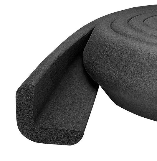 Kidkusion Baby Proof Edge Guards for Safety | Made in The USA | 44 Feet | Black | Edge Protectors for Furniture, Tables, Fireplaces | Heavy Duty Tape Included