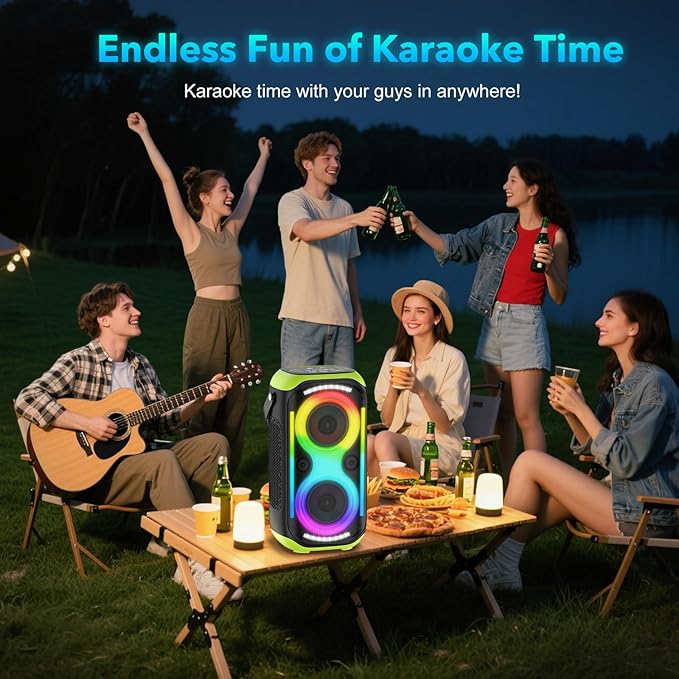 Bluetooth Speaker 160W Loud Wireless Boombox Portable Big Powerful Deep Bass Sound TWS Large Outdoor Home Party Speakers with Subwoofer LED Lights