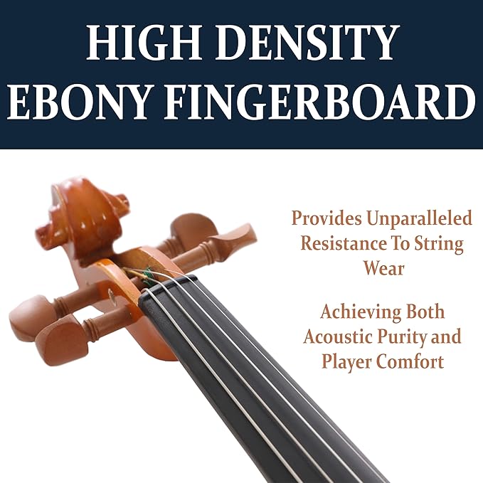 Cecilio 1/4 Violin Solidwood Violin with D'Addario Prelude Strings, Bow, Rosin, Tuner, Shoulder Rest & Lesson Book – Ideal for Beginners