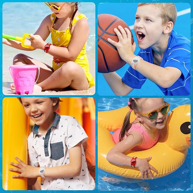 Waterproof Air Tag Bracelet for Kids (2 Pack), Soft Nylon Hidden Air Tag Wristband Full Cover Lightweight GPS Tracker Holder Compatible with Apple AirTag Band for Toddler Child (Rainbows)