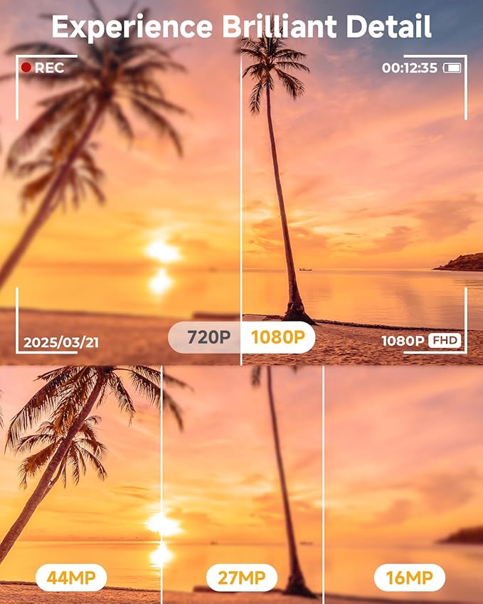 Digital Camera, 44MP FHD 1080P Camera for Kid with 16X Zoom Anti Shake, Compact Small Camera with 32GB SD Card, Digital Camera for Teens for Teens Girls Kids Adults(Black)