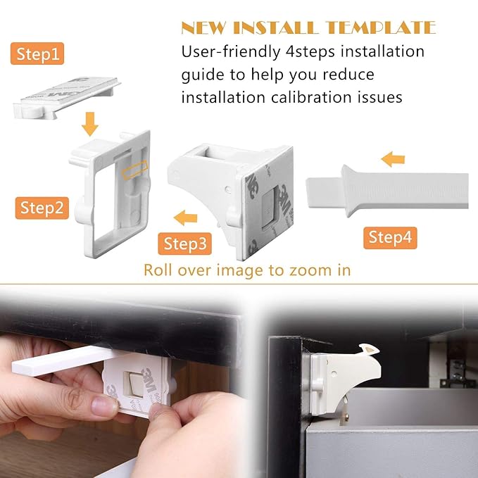 Vmaisi ChildProof Magnetic Cabinet Locks (11 Locks and 2 Keys)