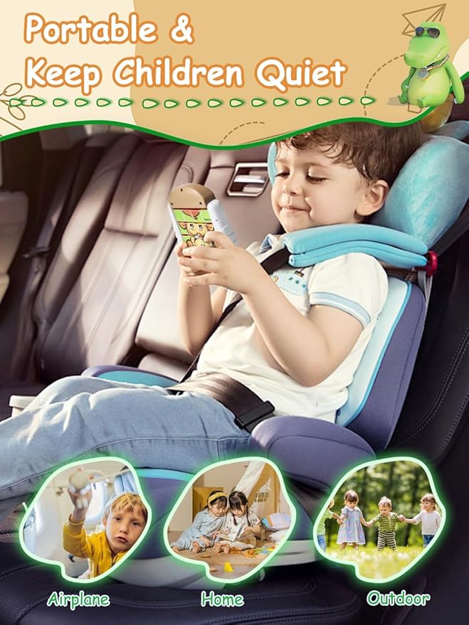 16-Piece Rotating Puzzles for Kids 4-6, Toddlers Puzzles 2-4, Road Trip, Airplane Activities Game, Travel Toys - Brain Teaser, Fine Motor Skills - Birthday Gifts Boys & Girls - Animals