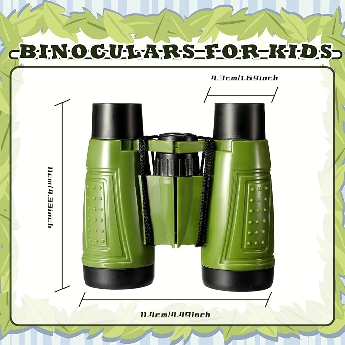 Libima 24 Pcs Binoculars for Kids Educational Compact Kids Binoculars with Neck String Toddler Telescope for Boys Girls Learning Bird Watching Camping Hiking Travel Safaris Birthday Gifts(Green)