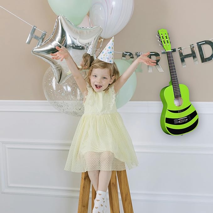 ADM Beginner Acoustic Classical Guitar Nylon Strings Wooden Guitar Bundle Kit for Kid Boy Girl Student Youth Guitarra Online Lessons with Starter Accessories (30 Inch, Geen)