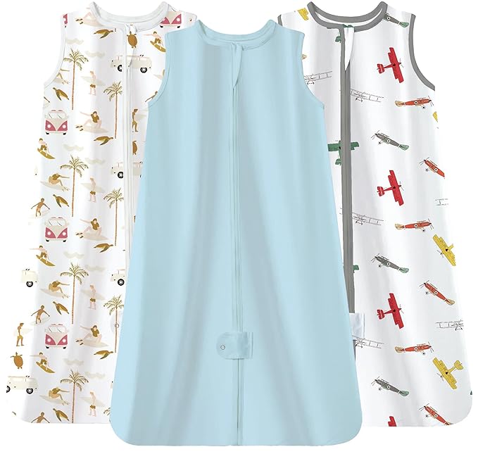 TotAha Sleep Sack infant 6-12 months 3 Pack, Breathable Sleep Bag for Baby Girl Boy, Wearable Blanket with 2-way Safe Zipper, 0.5 TOG