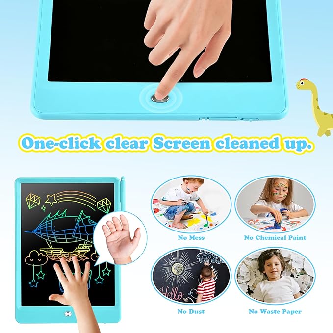 LCD Writing Tablet for Kids Age 3-12 Years-10 Inch, Portable/Interactive/Mess Free Coloring/Reusable Used for Family Educational Learning, Travel Calm Down Toys, Sketch Pad, Stuffers Gifts for Teen