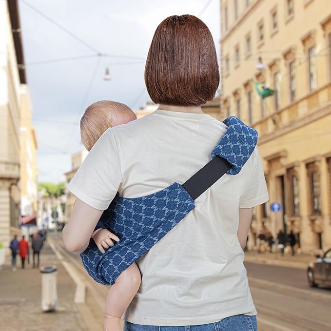 Baby Sling Carrier Adjustable Baby Sling 2025 Upgraded Toddler Sling Comfortable Baby Wrap Carriers Ergonomic-Designed, Travel Friendly Carrying 10-45 Lbs Blue