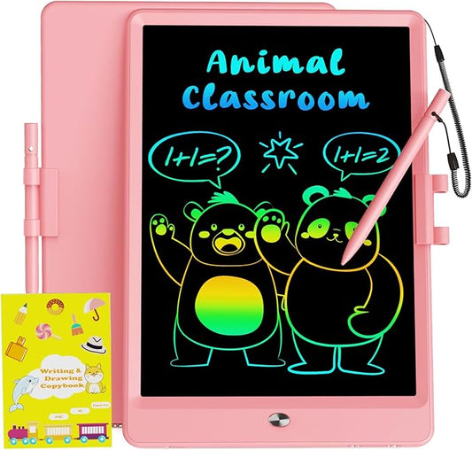 UCIDCI LCD Writing Tablet Doodle Board 10 Inch - Colorful Screen Electronic Toddler Drawing Tablet Drawing Pad, Educational Learning Kids Toys for 3 4 5 6 7 8 Year Old Kids Girls Boys