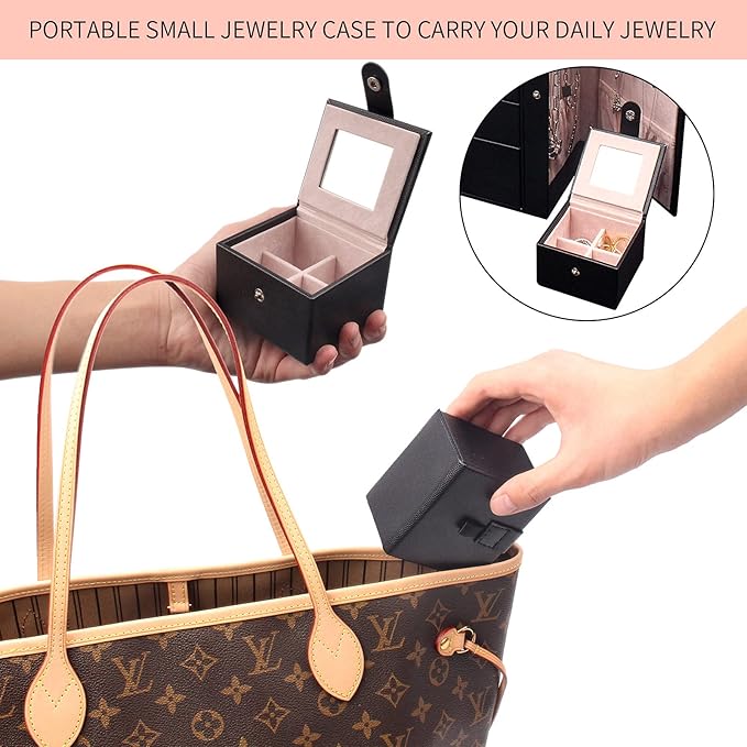 6 Tier Jewelry Box, Jewelry Case with 5 Drawers, Large Storage Capacity, with Mirror, Lockable, Jewelry Storage Organizer, Gift for Loved Ones