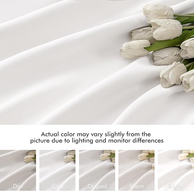 MIULEE Pure White Back Tab Blackout Curtains 108 Inch Long 2 Panels Set for Bedroom, Rod Pocket/Pinch Pleat Extra Long Thermal Insulated Living Room Darkening Pleated Light Blocking Drapes