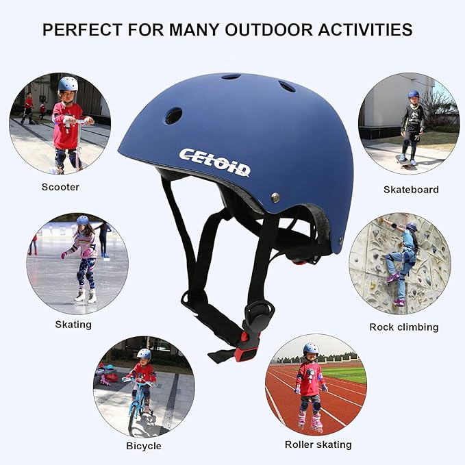 Kids Bike Skateboard Helmet Pad Set,Toddler Cyling Protective Gear Knee & Elbow Pads Wrist Guards for 5-8-10-12-14-16 Years Girls Boys Bicycle Scooter Roller Skate Inline Skating Rollerblading