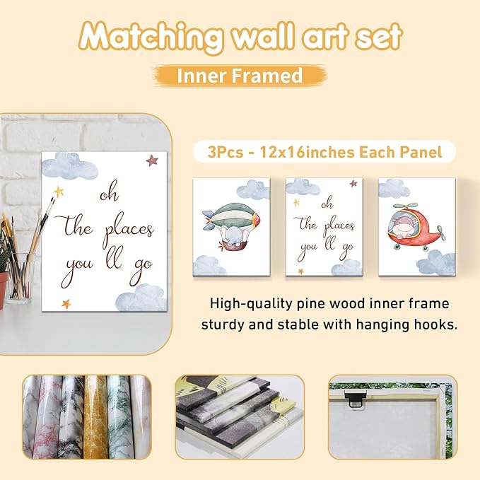 Personalized Crib Bedding Set, 5 Pcs Custom Name Nursery Bedding Set with Double Layer Flannel Blanket, Pilot Animals Baby Crib Set for Boys Girls, Customized Gifts for Toddlers Infants Babies