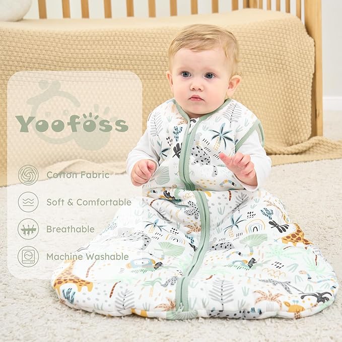 Yoofoss Baby Sleep Sack 18-24 Months, TOG 2.5 Baby Wearable Blanket with 2-Way Zipper, 100% Organic Cotton Fabric Winter Newborn Sleeping Sack, Warm Soft Comfy