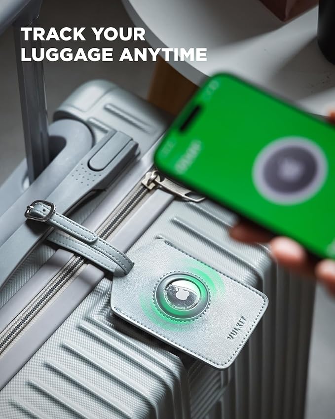 VULKIT Airtag Passport Holder for Travel, RFID Blocking Travel Wallet, Passport Cover for Family with Luggage Tag & Wrist Strap, Holds ID Card, 6+ Cards, Tickets, Cash, Coin, Blue, Family 4 persons