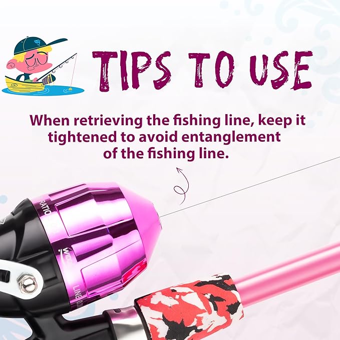 Kids Fishing Pole, Portable Telescopic Kids Fishing Poles for Boys and Girls, Fishing Rod and Reel Combo Kit with Tackle Box, and Fishing Net, Best Fishing Pole for Toddler Youth