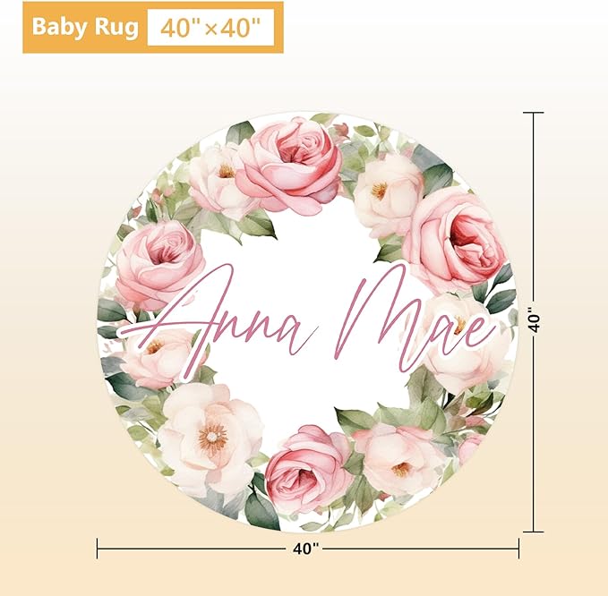 Custom Crib Bedding Set - 5 Pcs Personalized Name Pink Flowers Baby Crib Set for Infant Toddler Girl - Comfortable Double Layer Nursery Bedding Set - Customized Present for Birthday Baby Shower