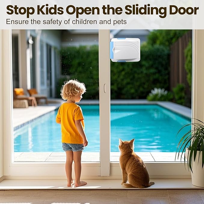 Sliding Door Lock 6 Pack, Child Safety Lock For Sliding Glass Doors, Easy To Install, Keeps Your Baby Out Of Danger, For Sliding Glass Doors, Sliding Windows, Sliding Closets, Etc (Blue)