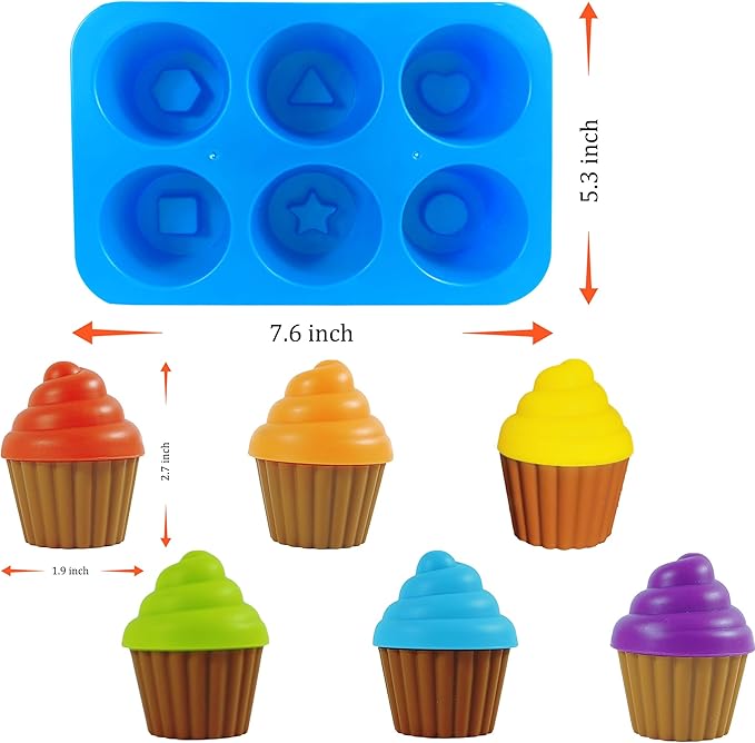 Cupcake Toy Toddler Toy Learning Colors and Shape-Shape Sorting Toys for Toddlers-Geometry Manipulatives Toddler Sensory Toys for Kids 1-3 - Child Montessori Toys for 18 Month Old Girls Boys