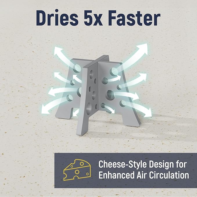 NiHome Silicone Water Bottle Drying Racks Set of 3 with Drip Tray,Cheese Style for Faster Drying,Bottle Dryer Racks Fit for Stanley YETI Cups Owala Sports Bottle Baby Bottle Thermoses Mugs