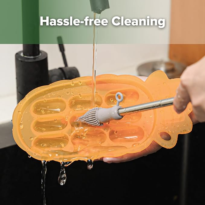 haakaa Silicone Nibble Freezer Tray -Breastmilk Teething Popsicle Mold - Baby Fruit Food Feeder Teether Tray - Baby Food Maker - Ice Cube Tray - 4 Months+ Babies - BPA Free -Apricot