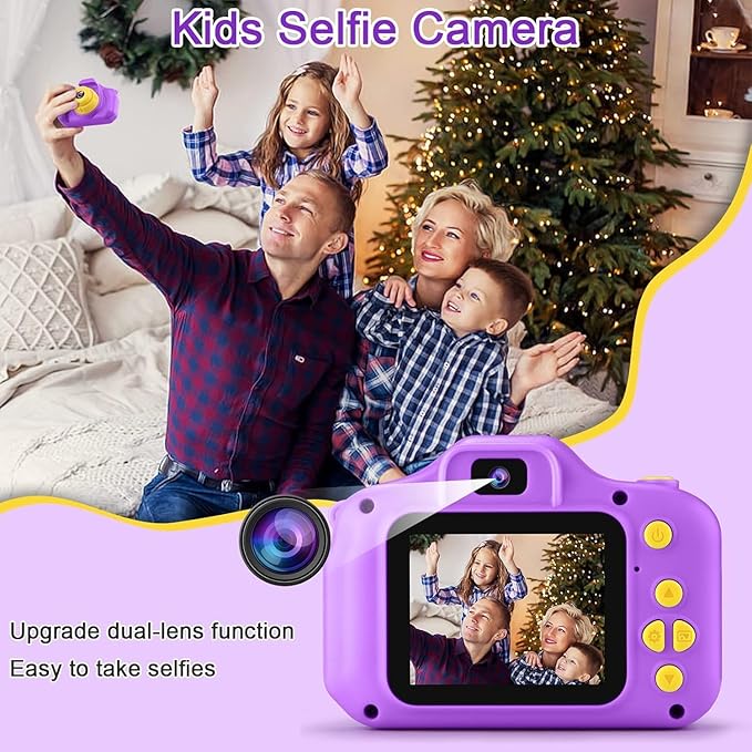 GKTZ Toys for Girls Age 3-8, Kids Camera Digital Video Toddler Camera Children Camcorder Birthday Gifts for 3 4 5 6 7 8 Year Old Girls with 32GB SD Card